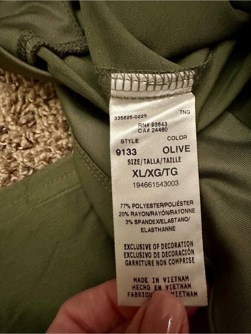 Healing Hands Olive Green Tori Yoga Scrub Pants XL - Picture 4 of 4
